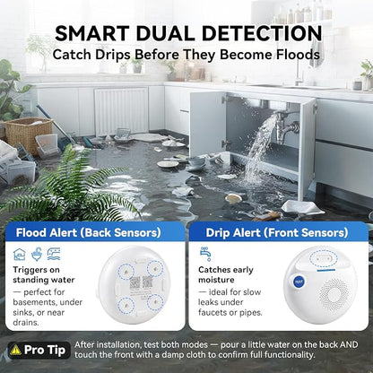 WiFi Smart Water Leak Detection & Auto Shut-Off Kit – 1 EVO Valve Controller + 2 Wireless Sensors, No Hub Needed, Works with Alexa & Google Home, Real-Time App Alerts for Home & Business