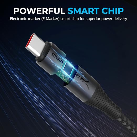SABRENT USB-C to Lightning Cable with Smart Display, 2M/6.6FT Long, Apple MFI Certified, 60W Charging and 480Mbps Data Transfer Speeds, for Phones, iPads, iPods, MacBooks (CB-C2L2)