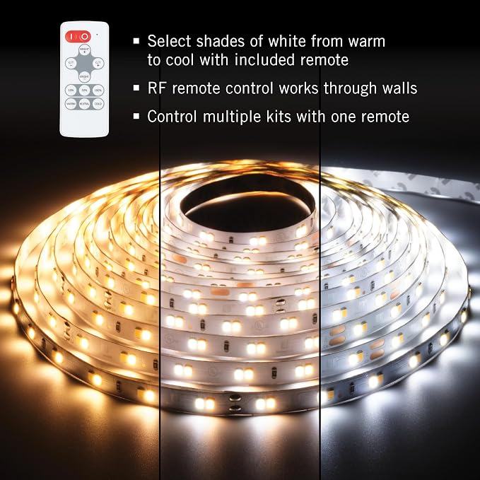 Armacost Lighting 421501 Ribbon Flex Home Tunable White LED Tape Light Kit with Remote, 16 ft