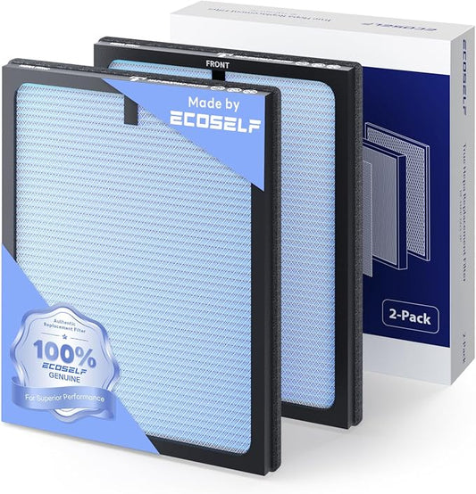 Genuine ECOSELF HAP603 Air Purifier Replacement Filter, 3-in-1 H13 True High-Efficiency Activated Carbon Filter, 2 Pack, Blue, Official, HAP603 & HAP603WF
