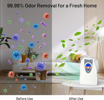 Ozone Machine Generator, Multifunctional with Timer, 500mg/h Portable Ozone Machine for Home, Kitchen, Office, Cleaning Water, Fruits and Vegetables——White