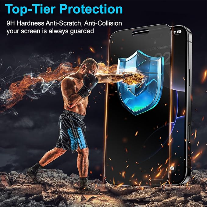 Mothca 2 Pack Matte Privacy Screen Protector for iPhone 17 Pro/iPhone 16 Pro/iPhone 17 6.3-inch [Auto Fit Box Dust-Free] Anti Spy Anti-Glare Anti-Fingerprint Full Coverage Tempered Glass