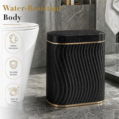 Ogikey Bathroom Trash Can with Lid, 5 Gallon Automatic Touchless Garbage Can, Motion Sensor Smart Trash Bin, Slim Waterproof Waste Bin for Living Room, Bedroom, Office, Kitche