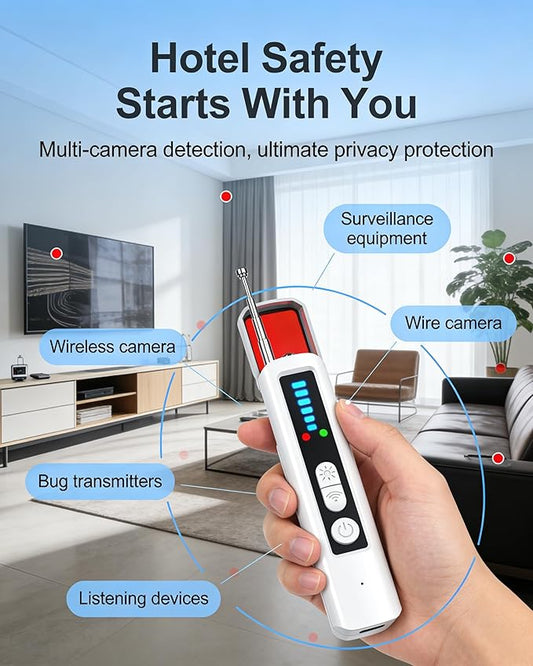 AI Hidden Camera Detectors, AI-Powered Anti Spy Device,GPS Trackers &Listening Devices,Portable Wireless Hidden Cameras Scanner for Hotels,Travel & Home,6 Sensitivity Levels & 4 Detection Modes
