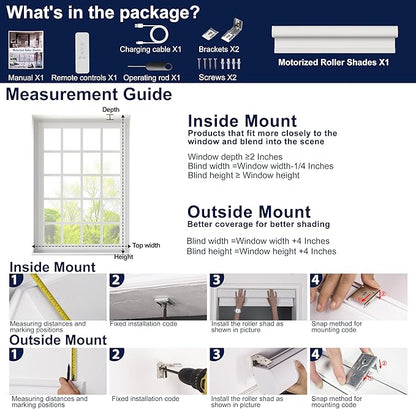 BERISSA Motorized Blinds with Remote,Blackout Smart Blinds for Windows,Linen Fabric,Remote Control,Thermal Insulated Automatic Blinds,Electric Blinds with USB/Solar Pannel.Brown