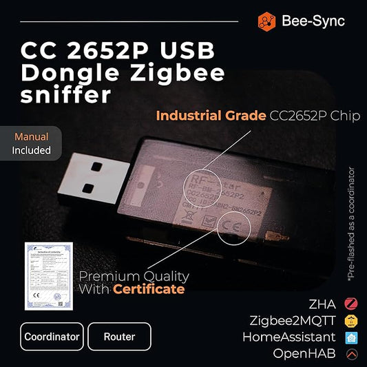 Zigbee 3.0 USB Dongle Plus Gateway, Universal Zigbee USB Gateway with Antenna for Home Assistant, Smart Home, Open HAB etc, Wireless Zigbee 3.0 USB Adapter(1 Pack)