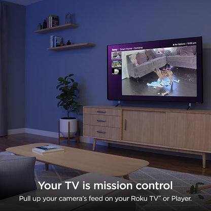 Roku CS1000R Smart Home Indoor Camera SE - Wired Security Camera with Motion & Sound Detection