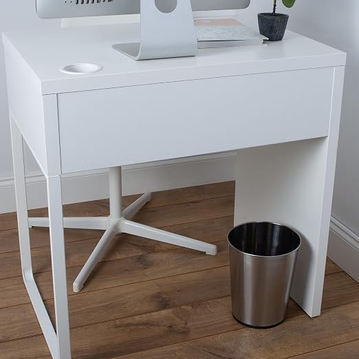 Bath Bliss 5 Liter Small Wastebasket, Stainless Steel|Compact Round Open Top Trash Can, Durable Bathroom Bedroom Dorm Office Garbage Bin, Stylish Space-Saving Waste Disposal Container (Pack of 12)