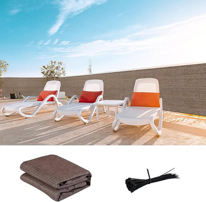 LOVE STORY Custom Size 3'x49' Brown Balcony Privacy Screen,UV Block Privacy Fence Screen,90% Shield for Outdoor Pool Garden Apartment Railing