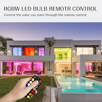 RGB Color Changing Light Bulb with Remote Control, 5W 40W Colored Light, 30 Color RGB for Bedroom, Living Room, 6-Pack