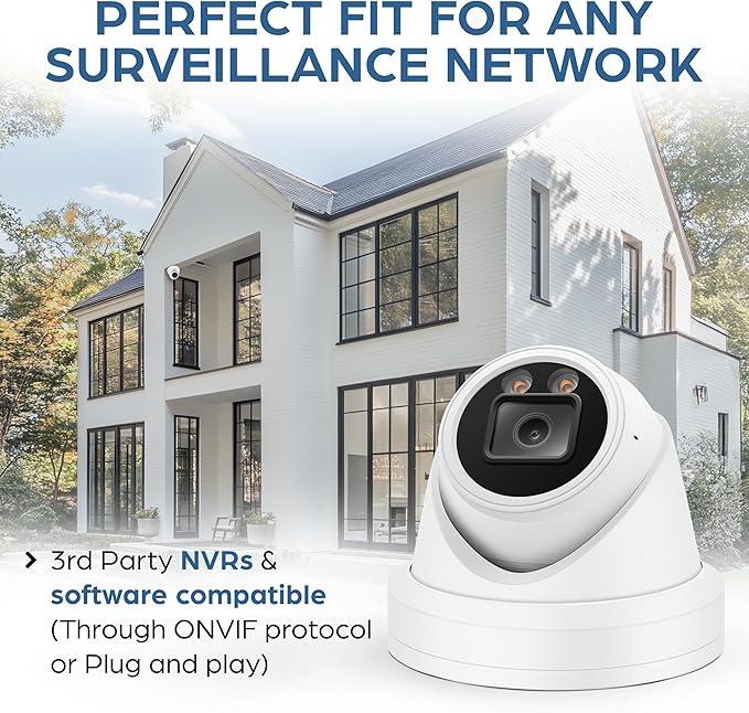 4K PoE Turret Dome Camera (8MP STARVIS) with Microphone, Smart Dual-Light 100ft Color Night Vision, IP67 Weatherproof Indoor/Outdoor, 110° Wide Angle 2.8mm Lens, NDAA Compliant IP Camera