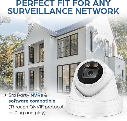 4K PoE Turret Dome Camera (8MP STARVIS) with Microphone, Smart Dual-Light 100ft Color Night Vision, IP67 Weatherproof Indoor/Outdoor, 110° Wide Angle 2.8mm Lens, NDAA Compliant IP Camera