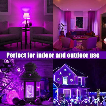 Bestview LED Flame Effect Light Bulbs,4 Modes Smart E26/E27 Base Flickering Fire Light Bulbs for Halloween, Christmas, Party, Porch, Indoor&Outdoor Home Decoration Lighting (Purple 2 Pack)