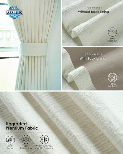 Yoolax Motorized Curtains with Remote, Blackout Curtains with Voice Control, Smart Retractable Shades for Living Room, Bedroom, Compatible with Alexa Google Home, APP Control, Custom Size, White