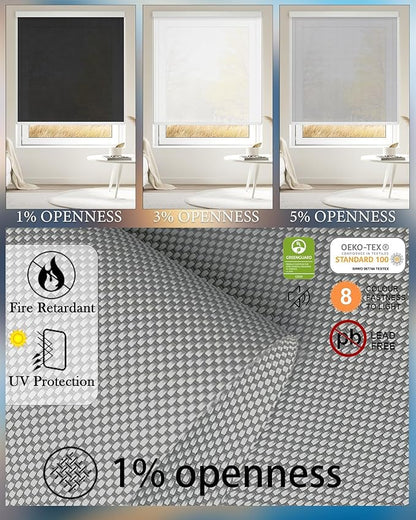 Motorized Blinds with Remote Cordless Automatic Motorized Shades Custom Blinds for Windows Smart Curtains Compatible with Alexa Google Home(Solar Grey,W32 x H72in)