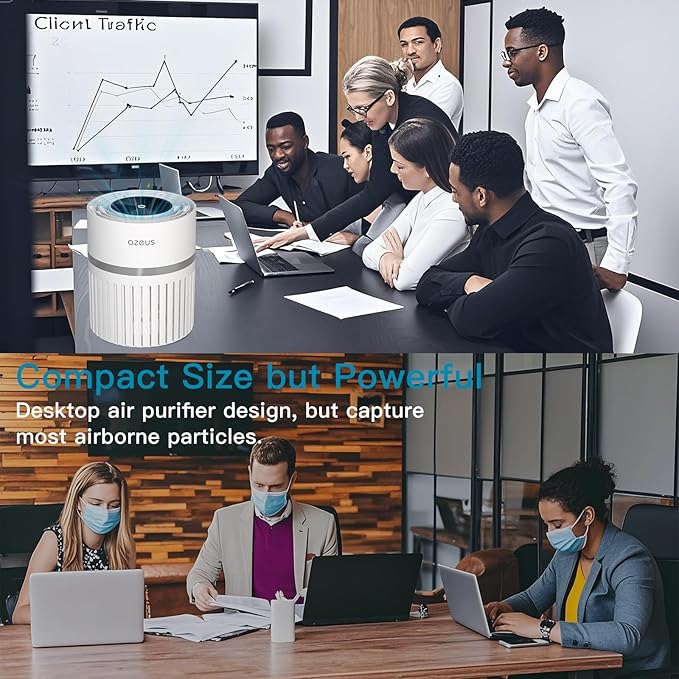AZEUS EPI810 Air Purifier, (white) Portable Desktop Air Purifier