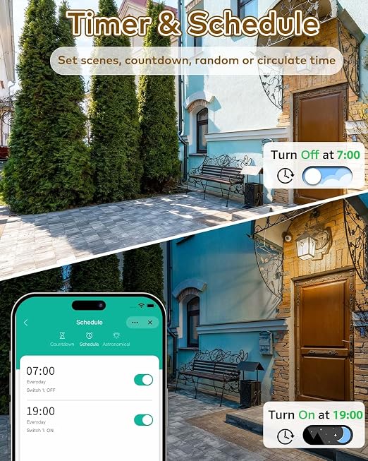 NineLeaf Smart Plug, WiFi Smart Plugs Work with Alexa and Google Home via Tuya,Wireless Outlets Timer with APP Remote Control, 2.4GHz Wi-Fi Only, No Hub Required, TUV FCC Listed (5 outlets+1 Switch)