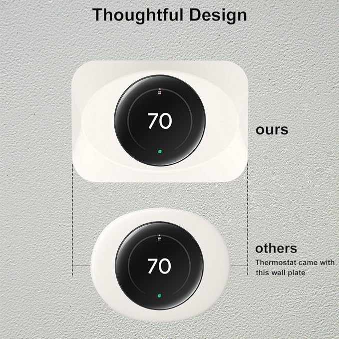 Wall Plate Cover Compatible with Google Nest Learning Thermostat (4th Gen), Practical Trim Kit for Nest Learning Thermostat 4, Snap fit Design, Snap fit Design (Biege, 1 Pack)
