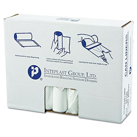 Inteplast Group IBS VALH3340N13 HDPE Can Liner, 33 Gallon, 33" x 39", 0.43 Mil, Star Seal, Natural, 500 Pack (20 Rolls of 25 Bags)
