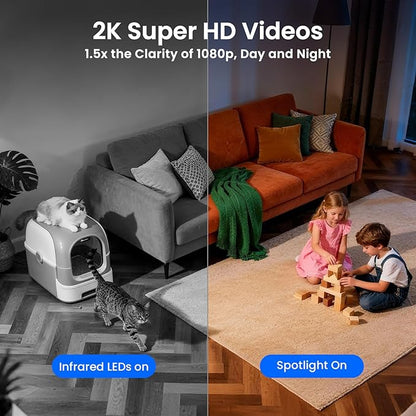 xmartO Indoor Wireless Camera for Home Security, 2K HD Dome Security Camera with 5G Dual Band WiFi 6, 2-Way Audio, SD Card Slot, IR and Color Night Vision, 24/7 Surveillance Camera, No Monthly Fee