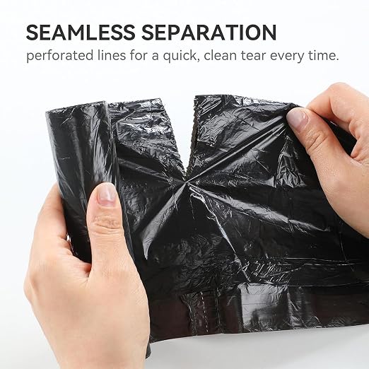 MUEE 5 Rolls Small Trash Bags with Drawstring,75 Count
