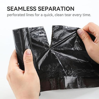 MUEE 5 Rolls Small Trash Bags with Drawstring,75 Count