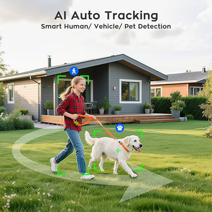 xmartO AI Tracking 2K HD Metal Dome PTZ Security Camera, WiFi 6 Dual Band Wireless, DPK3034 Ceiling Cam, 2-Way Audio, Night Vision, NVR Add-on/Standalone Use