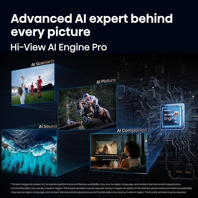 Hisense 65" U7 Mini-LED ULED 4K UHD Best Premium Gaming Smart Google TV (65U7SG, 2026 NEW) - Hi-QLED, Native 165Hz, VRR 330, HDR10+, Dolby Vision IQ · Atmos, IMAX Enhanced, Anti-Reflection, 2.1.2 Ch