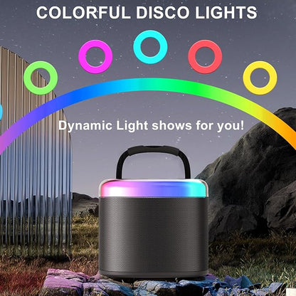 HWWR Mini Karaoke Machine for Kids: Portable Bluetooth Speaker with Wireless Microphone for Kids & Adults - Ideal Christmas Easter Birthday Gift Music Toys for Girls Boys Aged 4 5 6 7 8 9 10 11 12+
