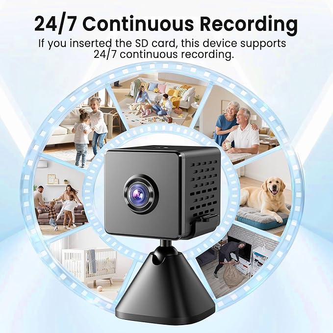 vebiliki 4K Spy Camera, Upgraded 5GHz WiFi, Mini Hidden Camera with Live View & Motion Alerts, Plug-in Nanny Cam with Night Vision, Cloud & Local Storage for Home, Baby, Pet Monitoring