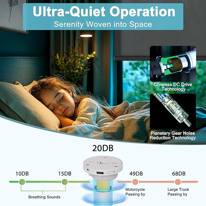 BERISSA Smart Motorized Blinds with Remote,No Drill Automatic Roller Blinds for Indoor Windows,Solar Fabric,Electric Shades for Windows Home Office,Solar Black,Custom Size