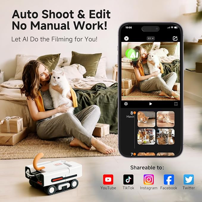 A3 AI Pet Companion Robot Pet Robot Camera Automatic Pet Tracking