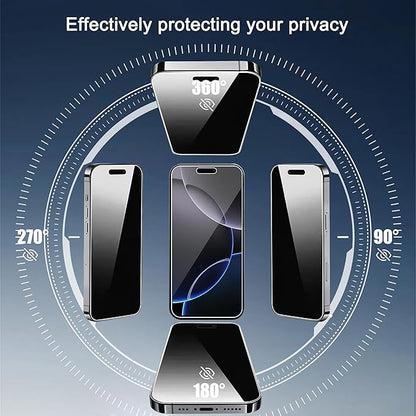 Ailun 3 Pack 4 Way 360 Degree Privacy Screen Protector for iPhone 16 Pro [6.3 inch], Face ID Sensitive,4 Directions Horizontal and Vertical All Around Anti Spy Tempered Glass Film[9H Hardness]-HD