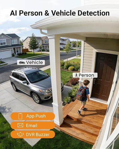 Anlapus 5MP Home Security Camera System, 8pcs 3K Pan Tilt Cameras, 1TB HDD