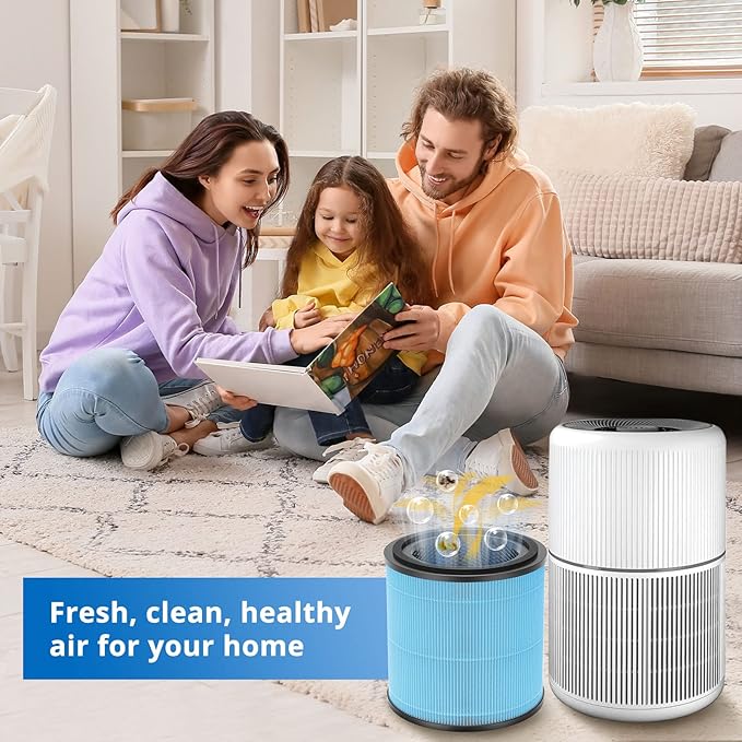 4 Pack AP0601 Filters Compatible with AIRTOK AP0601 Air Purifier 4-IN-1 Filter for Smoke Dust Odors Pollen Pet Dander Quiet 99.97% Removal to 0.3 Microns for Home Bedroom