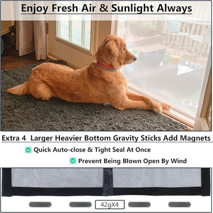 Upgraded Magnetic Screen Door Thicker 250g/㎡ Reinforced Mesh,36 Longer Magnets,Door Screen Magnetic Closure for Single Door,Retractable Mosquito Net for Door,Fit Doors to 38x82 Inch,Black