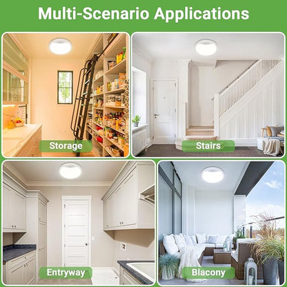 zemty 4 Pack 9 Inch Motion Sensor Ceiling Lights Wired, 18W 1800lm 3CCT/3 Mode/30-120s Timer, Bright White LED Flush Mount Light Fixture Motion Activated for Closet Pantry Hallways Stairwells Garage