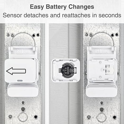 Garage Door Bracket for SimpliSafe Alarm Entry Sensors - Sensor Not Included - Easy Installation Garage Door Security Accessory (2 Pack)