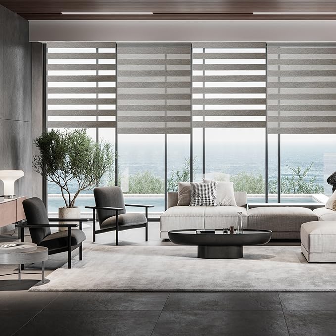 Light Filtering Motorized Zebra/Roller Shades – LightFiltering-Orlando BL21 Series Smart Remote Control Window Blinds