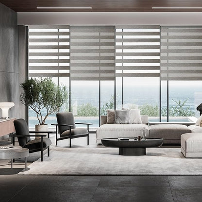Light Filtering Motorized Zebra/Roller Shades – LightFiltering-Orlando BL21 Series Smart Remote Control Window Blinds