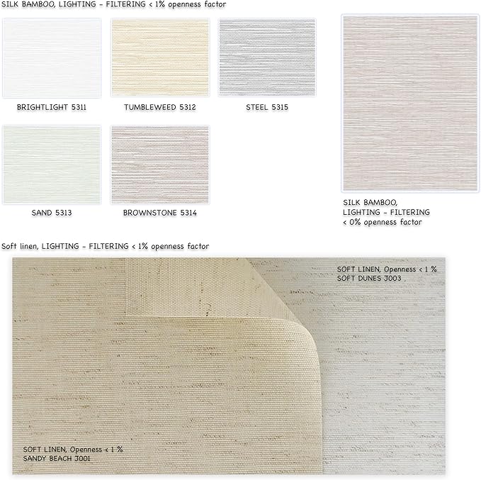 HILADUO Custom Motorized Light Filtering Roller Shades – Smart Electric Blinds Work with Apple Home, Alexa & Google Home, < 1% Openness Factor Fabric (20"-105" Width)