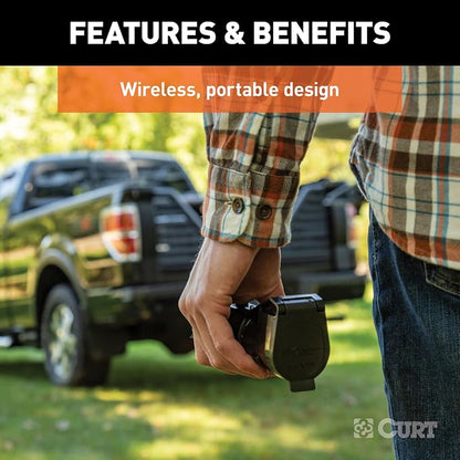 CURT 51180 Echo Wireless Trailer Brake Controller, Bluetooth Smartphone App, Mobile Electric Proportional Brake Controller, 7-Way RV Blade Plug, Portable, 1-2 Axles (Pack of 6)