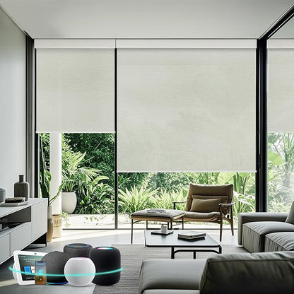 Aprilsmart Motorized Blinds with Remote,Light Filtering Motorized Roller Shades Work with Apple Homekit,Alexa,SmartThings,Google Home,Customize Blinds(Sample-13)