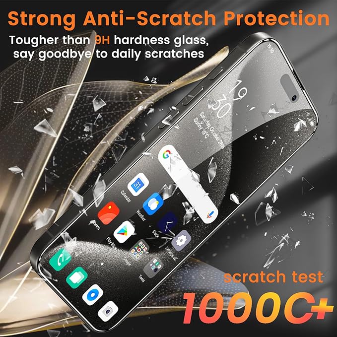 Lesakit 4+4 Pack Privacy Screen Protector for iPhone 15 Pro Max 6.7-Inch with 4 Pack Camera Lens Protector, Anti Spy Tempered Glass Film 9H Hardness Case Friendly