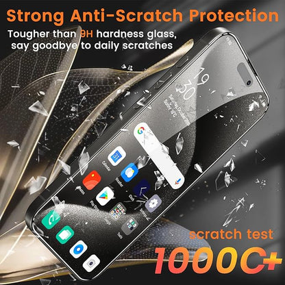 Lesakit 4+4 Pack Privacy Screen Protector for iPhone 15 Pro Max 6.7-Inch with 4 Pack Camera Lens Protector, Anti Spy Tempered Glass Film 9H Hardness Case Friendly