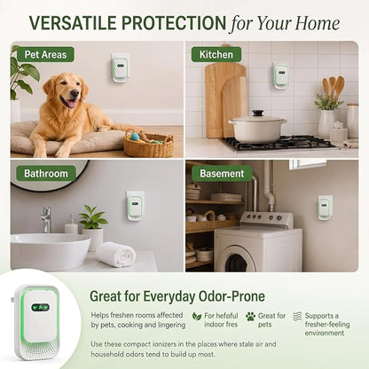 6 Pack Plug in Air Purifier,Quiet Air Ionizers for Home and Pet Odors