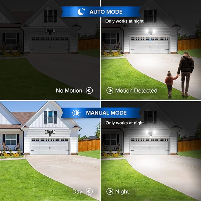 SANSI 30W Motion Sensor LED Outdoor Security Flood Light 3400LM 5000K Black