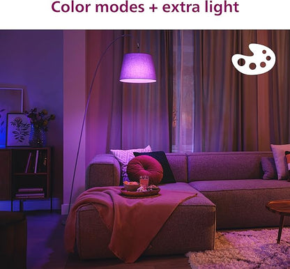 Philips Smart 100W A23 LED Light Bulbs 4-Pack - Connects to Your Wi-Fi - E26- Control with Voice or App + Activate with Motion - Matter Compatible