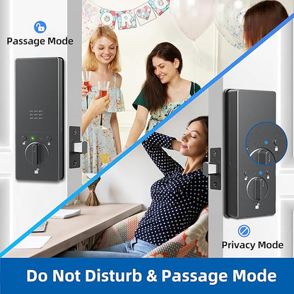 eLinkSmart Fingerprint Keyless Entry Door Lock with Door Magnetic Sensor, Keypad Smart Deadbolt Lock for Home Hotel Apartment Built-in Wi-Fi and Doorbell No hub No Drilling USB C Charging
