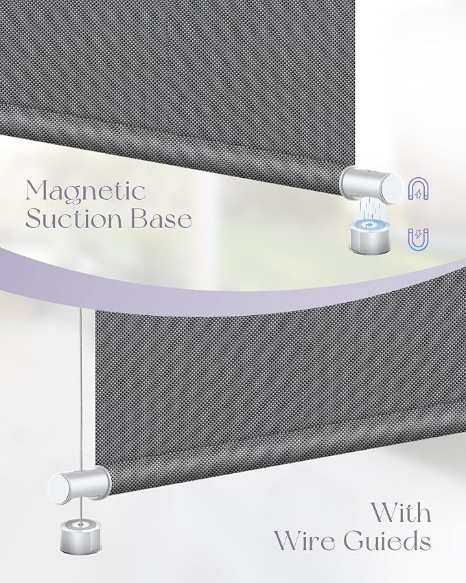 Graywind Motorized Outdoor Shades for Patio, Work with Alexa & Google, Solar Powered Electric Roller Shades for Outside, Custom Size (3% Openness, Black Pearl)